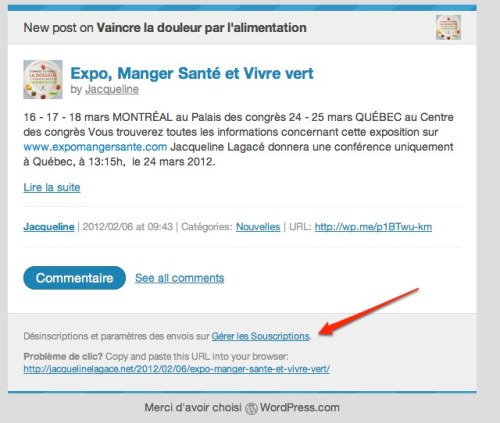 Exemple d'un courriel